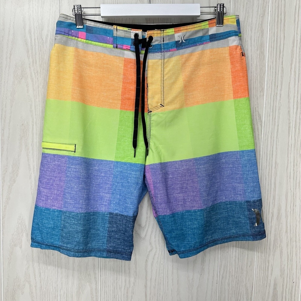Hurley Phantom Buckle Boardshorts Surf Shorts Mens 32 Color Block 21" Outseam
